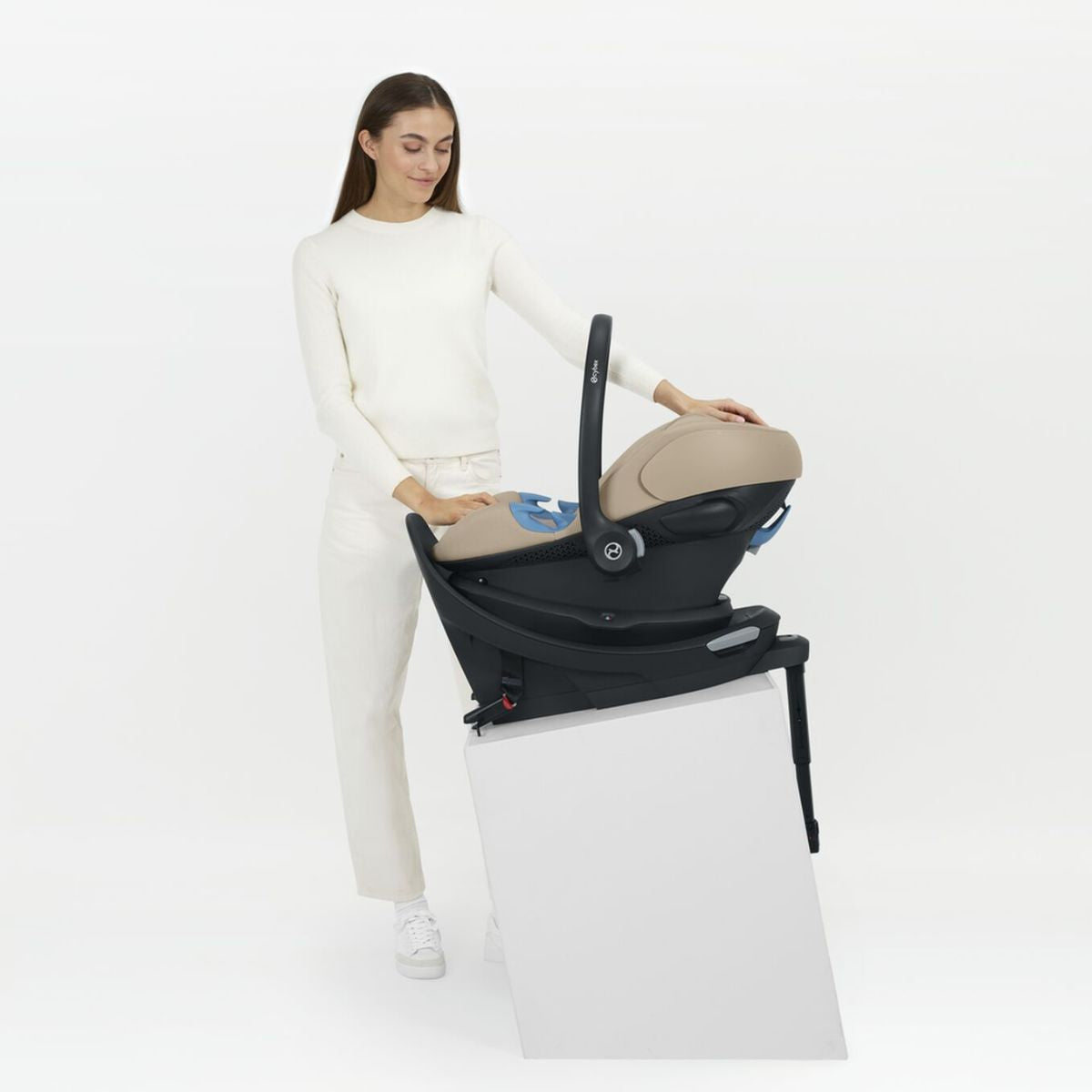 Cybex Aton G2 Swivel with Load Leg Base - Almond Beige - Advanced Safety You Can Trust