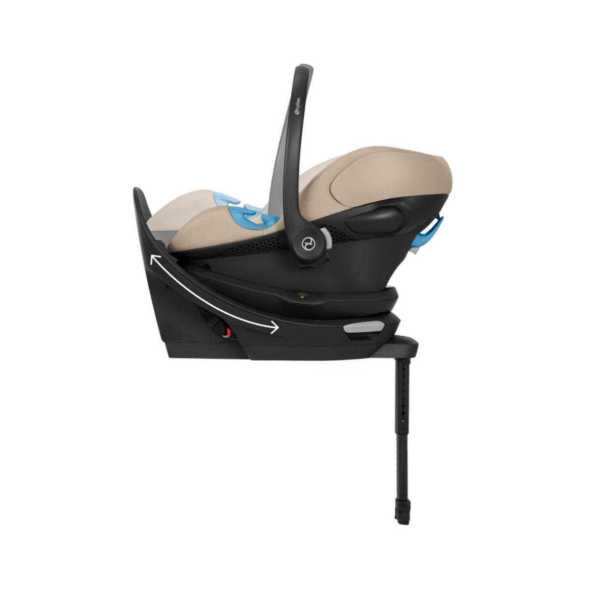 Cybex Aton G2 Swivel with Load Leg Base - Almond Beige - Effortless 180° Swivel for Easy In & Out